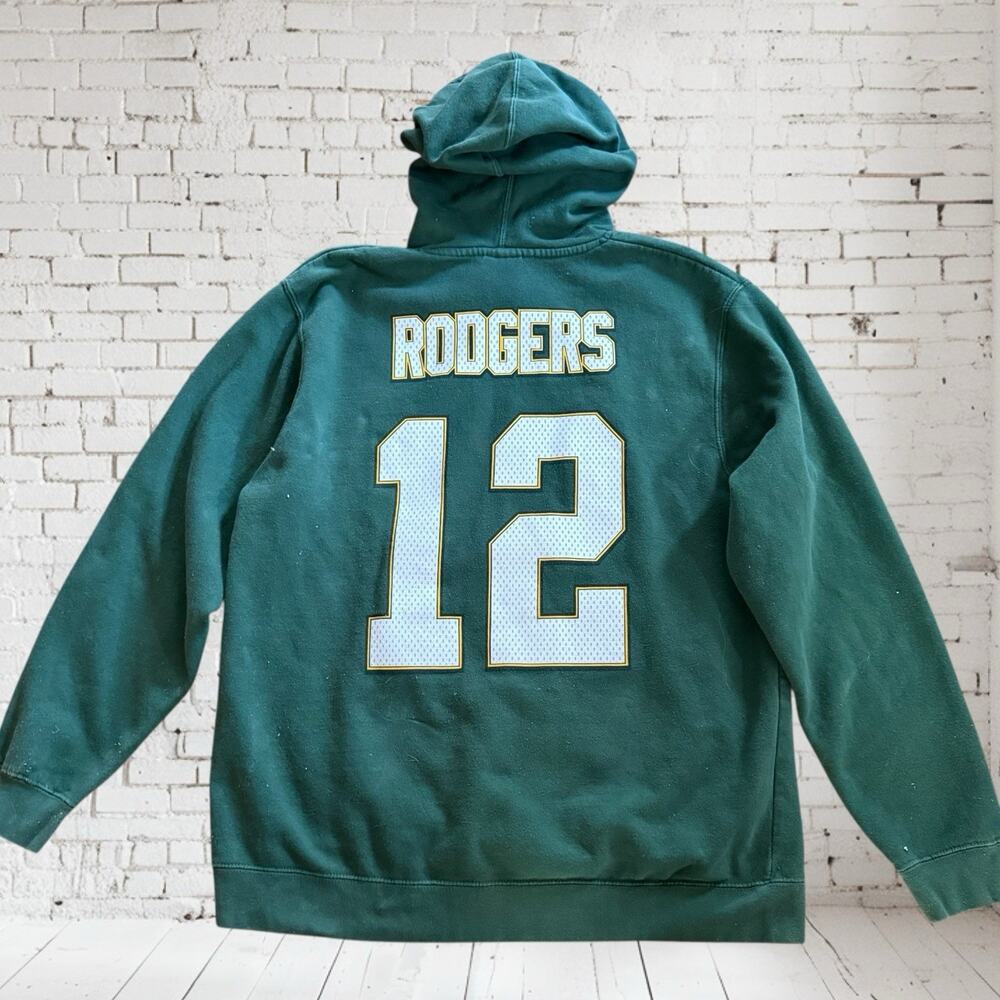 NFL Greenbay Packers 12‎ Aaron Rodgers Pullover Hoodie Sz L Chest 48" Year 2013
